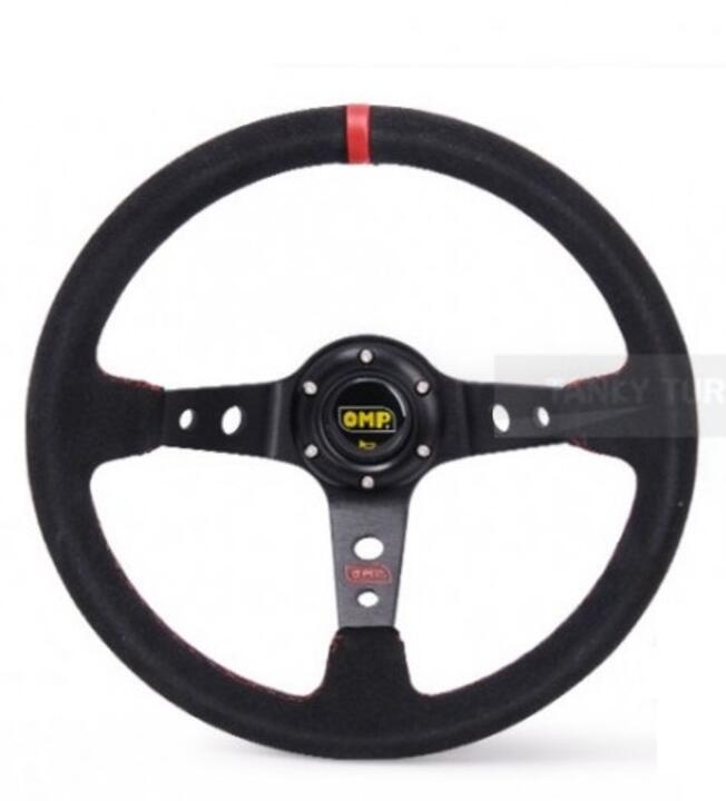 OMP Red Line Suede Steering Wheel
